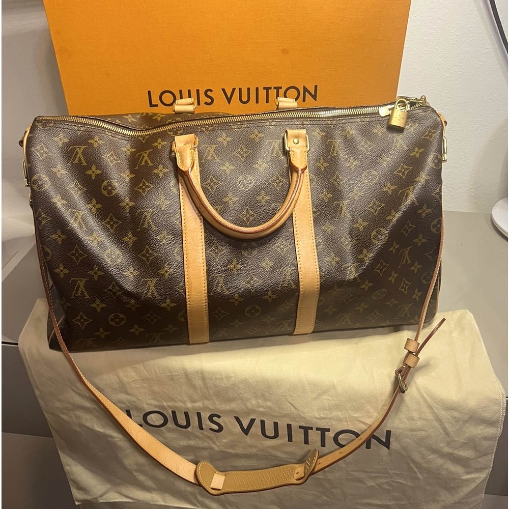 KEEPALL 45 LOUIS VUITTON
DUFFLE TRAVEL WEEKENDER BAG
CROSSBODY DUFFLE BAG/BOX